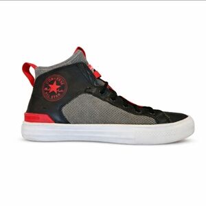 Converse Chuck Taylor Black Red Lightweight Unisex Black Pebbled Leather Shoes